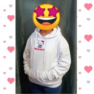 Hello Kitty White Hoodie Sweater NWT